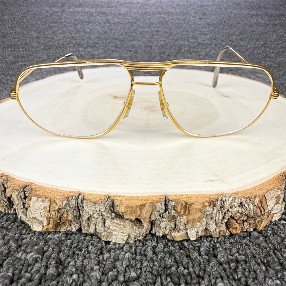 VTG Cartier Paris Eyeglasses Aviator Frames Tank Teardrop Gold 62-14-140 1980s